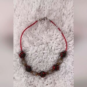 🍧🌈 Handcrafted Beaded Choker Necklace 14.5" 🦋